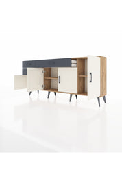 Arges Konsol 3 Raflı 3 Çekmeceli 4 Kapaklı 176x30x83 - S148M025V23A