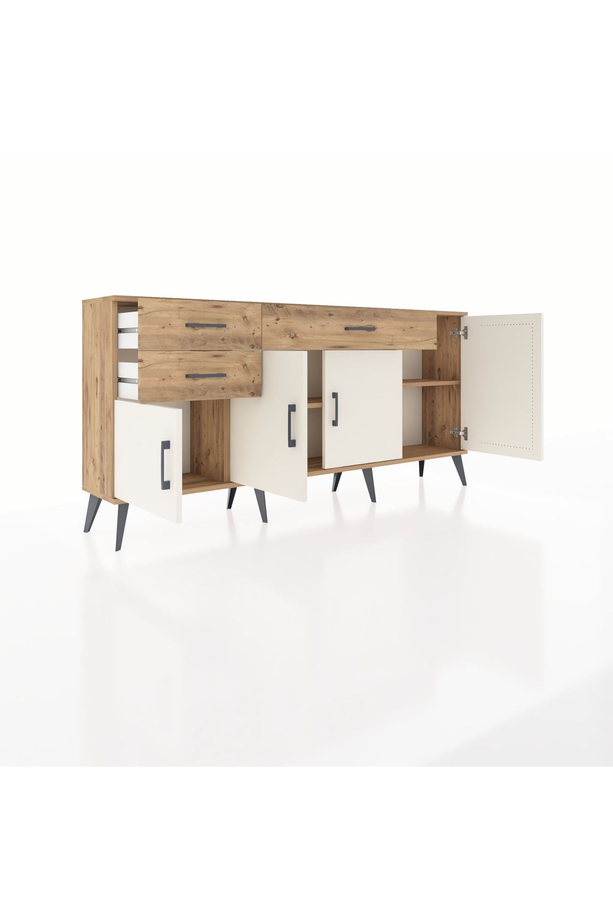 Arges Konsol 3 Raflı 3 Çekmeceli 4 Kapaklı 176x30x83 - S148M025V24A