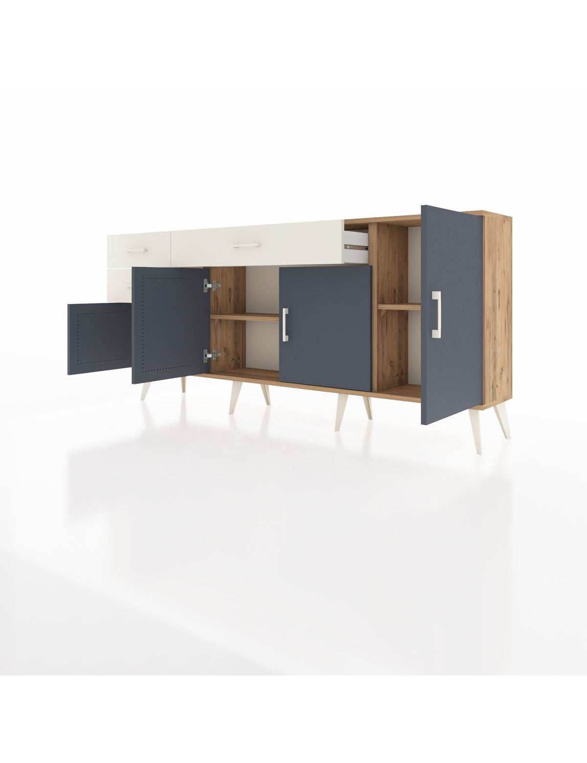 Arges Konsol 3 Raflı 3 Çekmeceli 4 Kapaklı 176x30x83 - S148M025V25A