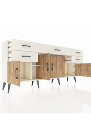 Arges Konsol Tek Raflı 5 Çekmeceli 4 Kapaklı 176x30x83 - S148M026V01A
