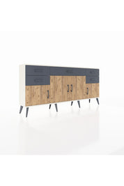 Arges Konsol Tek Raflı 5 Çekmeceli 4 Kapaklı 176x30x83 - S148M026V02A
