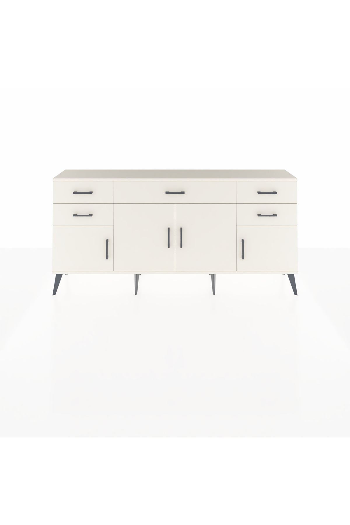 Arges Konsol Tek Raflı 5 Çekmeceli 4 Kapaklı 176x30x83 - S148M026V04A
