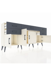Arges Konsol Tek Raflı 5 Çekmeceli 4 Kapaklı 176x30x83 - S148M026V05A