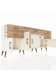 Arges Konsol Tek Raflı 5 Çekmeceli 4 Kapaklı 176x30x83 - S148M026V06A