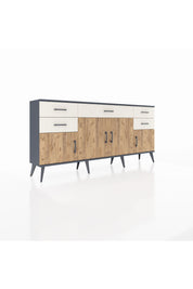 Arges Konsol Tek Raflı 5 Çekmeceli 4 Kapaklı 176x30x83 - S148M026V10A