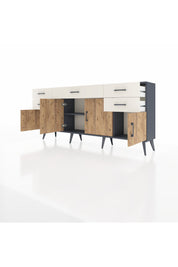 Arges Konsol Tek Raflı 5 Çekmeceli 4 Kapaklı 176x30x83 - S148M026V10A
