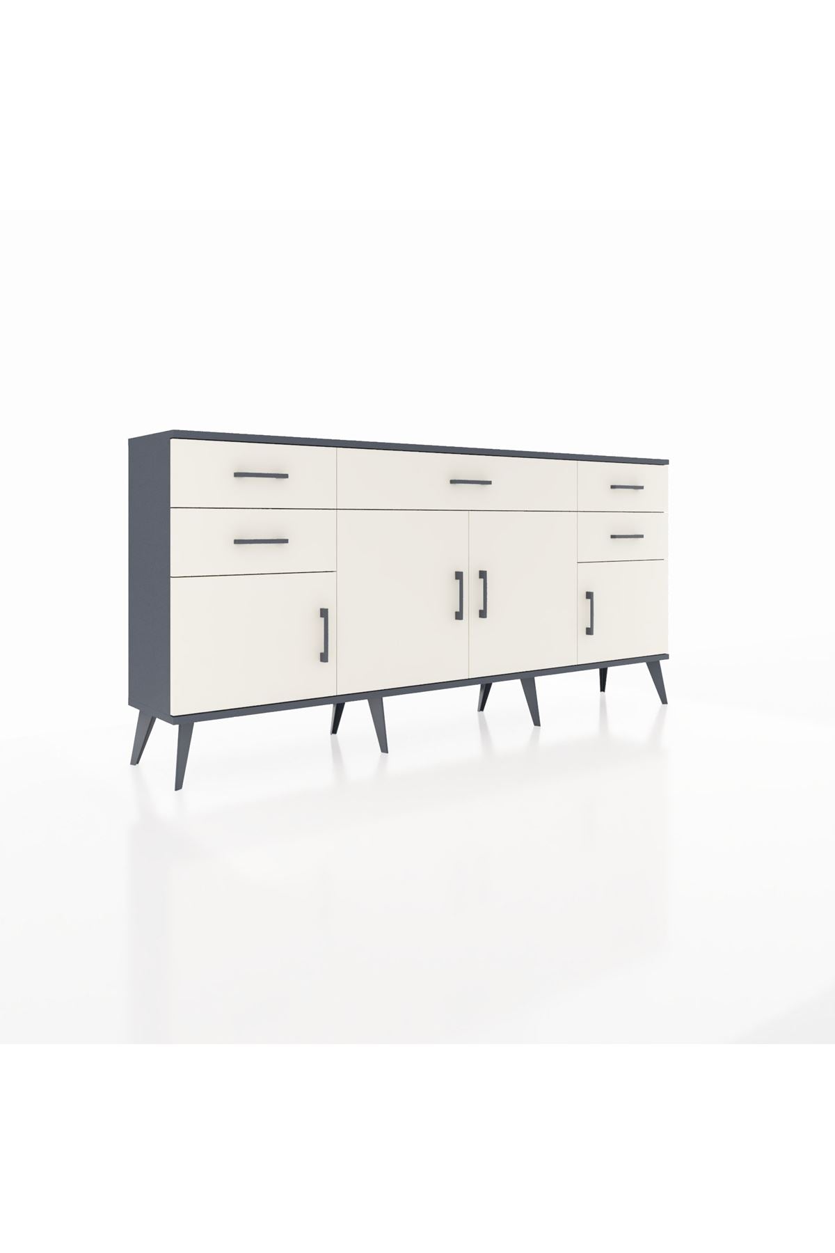 Arges Konsol Tek Raflı 5 Çekmeceli 4 Kapaklı 176x30x83 - S148M026V13A