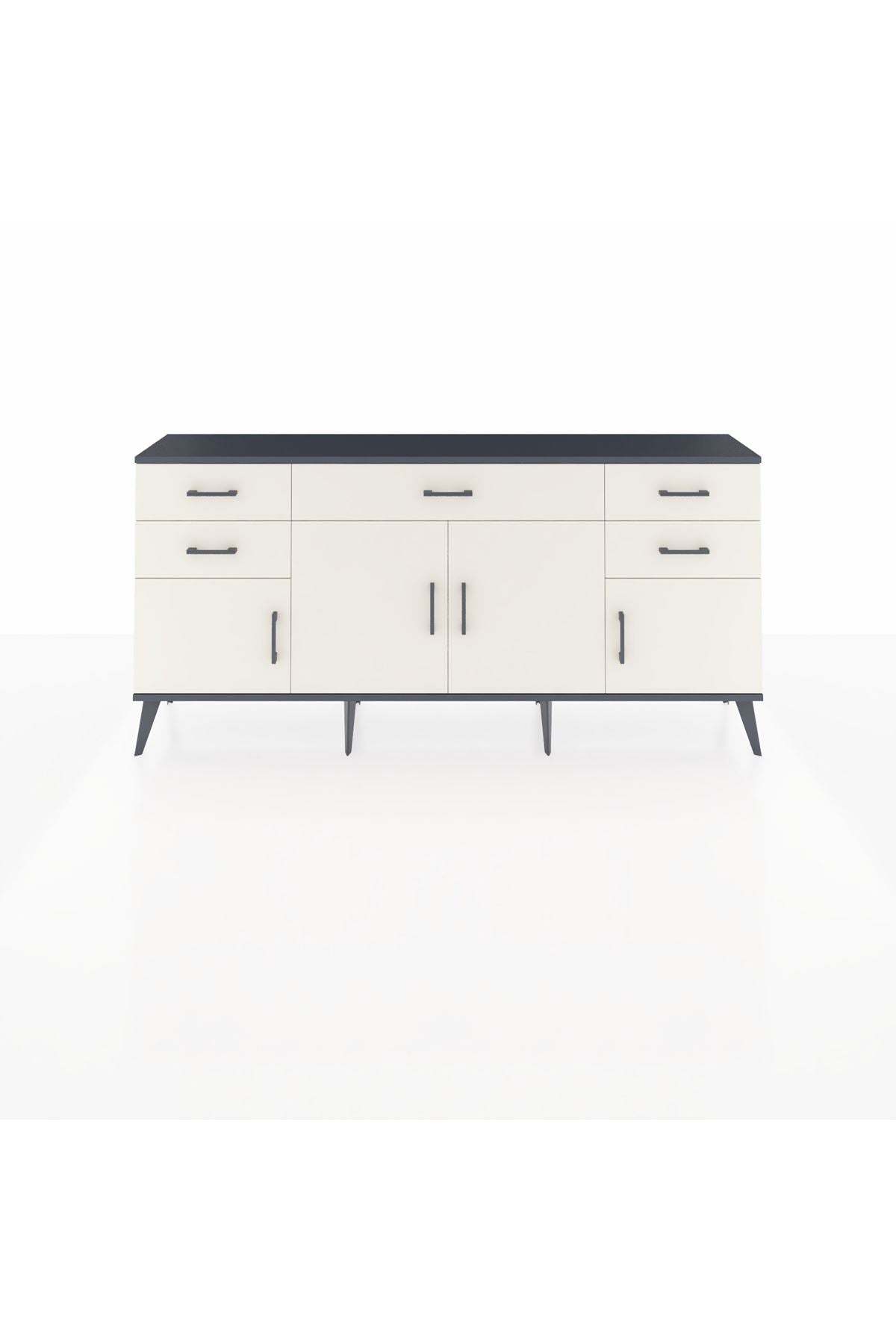 Arges Konsol Tek Raflı 5 Çekmeceli 4 Kapaklı 176x30x83 - S148M026V13A