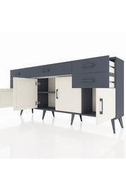 Arges Konsol Tek Raflı 5 Çekmeceli 4 Kapaklı 176x30x83 - S148M026V14A