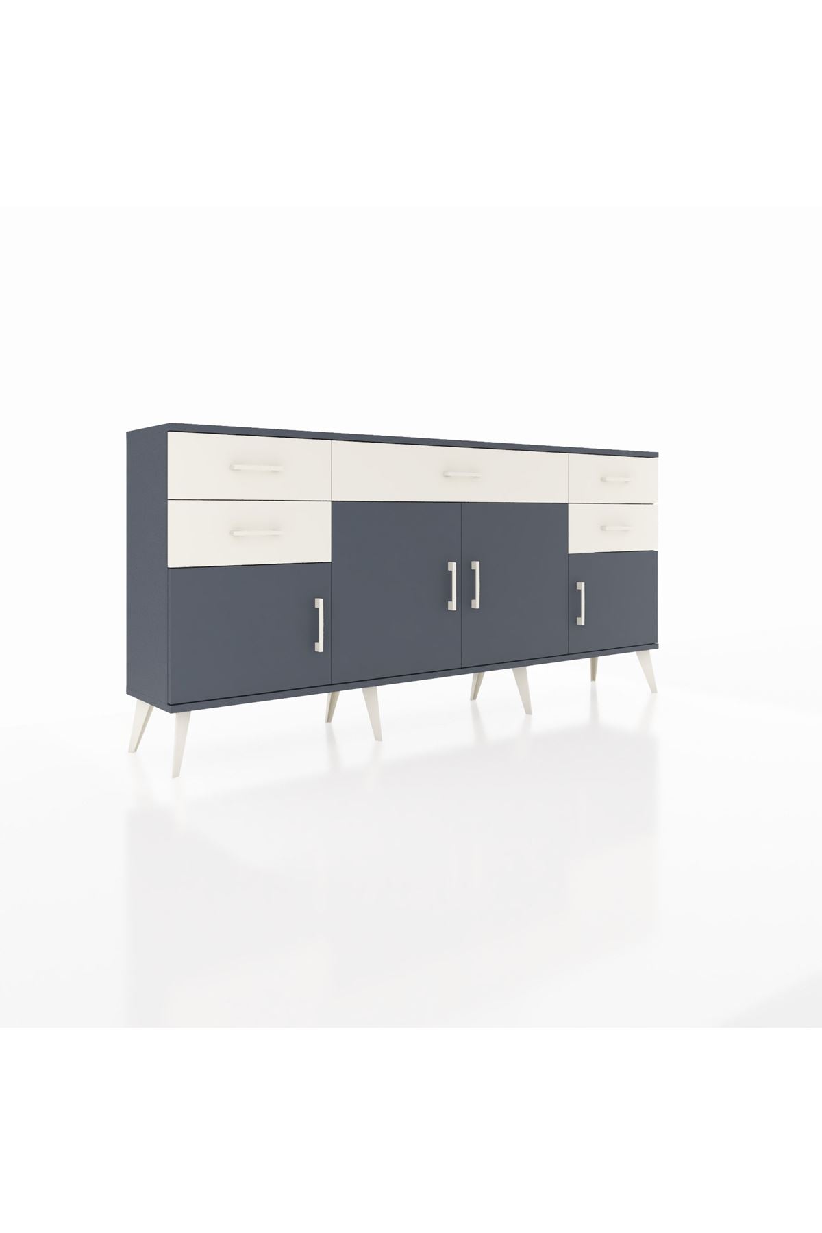 Arges Konsol Tek Raflı 5 Çekmeceli 4 Kapaklı 176x30x83 - S148M026V16A