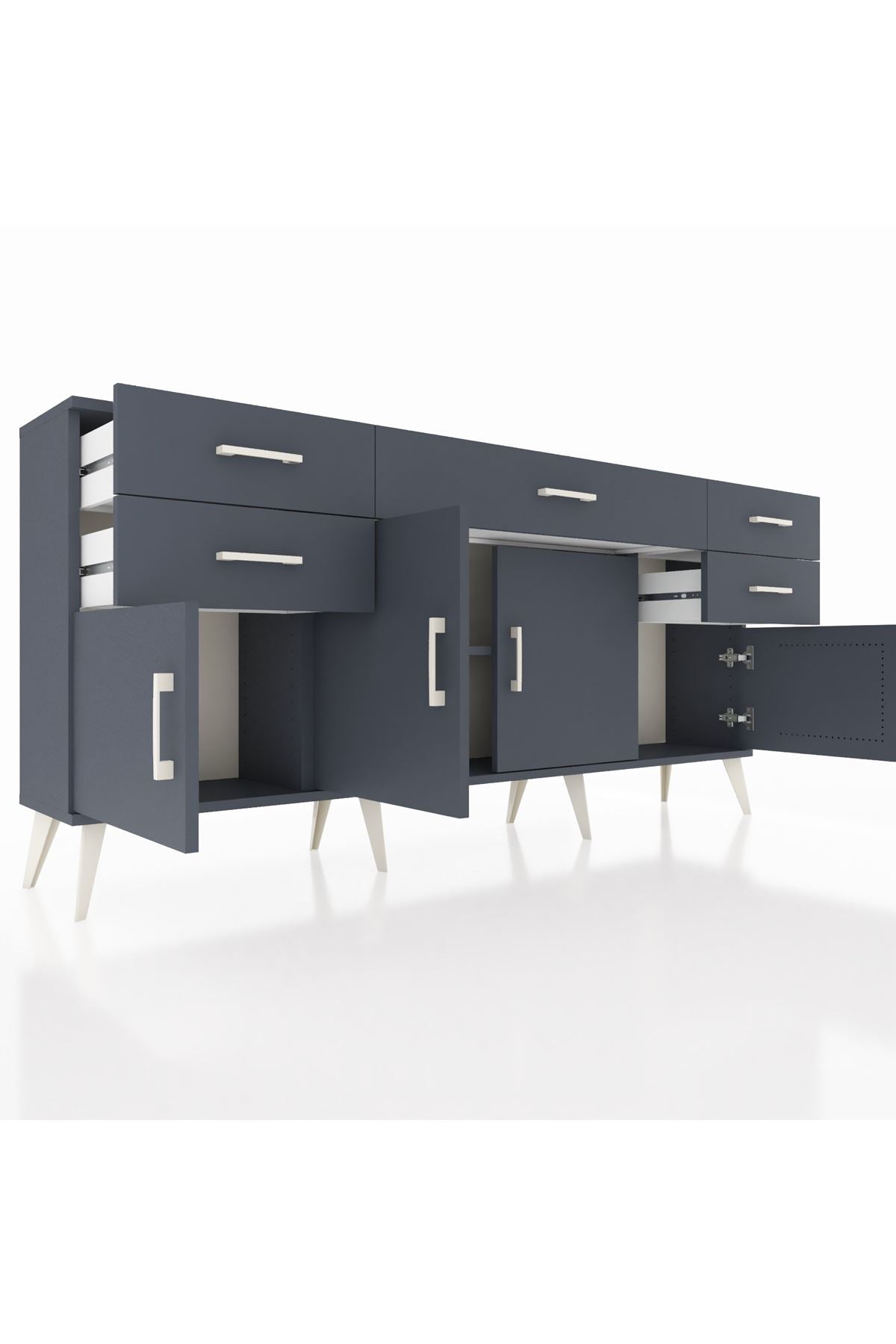 Arges Konsol Tek Raflı 5 Çekmeceli 4 Kapaklı 176x30x83 - S148M026V17A