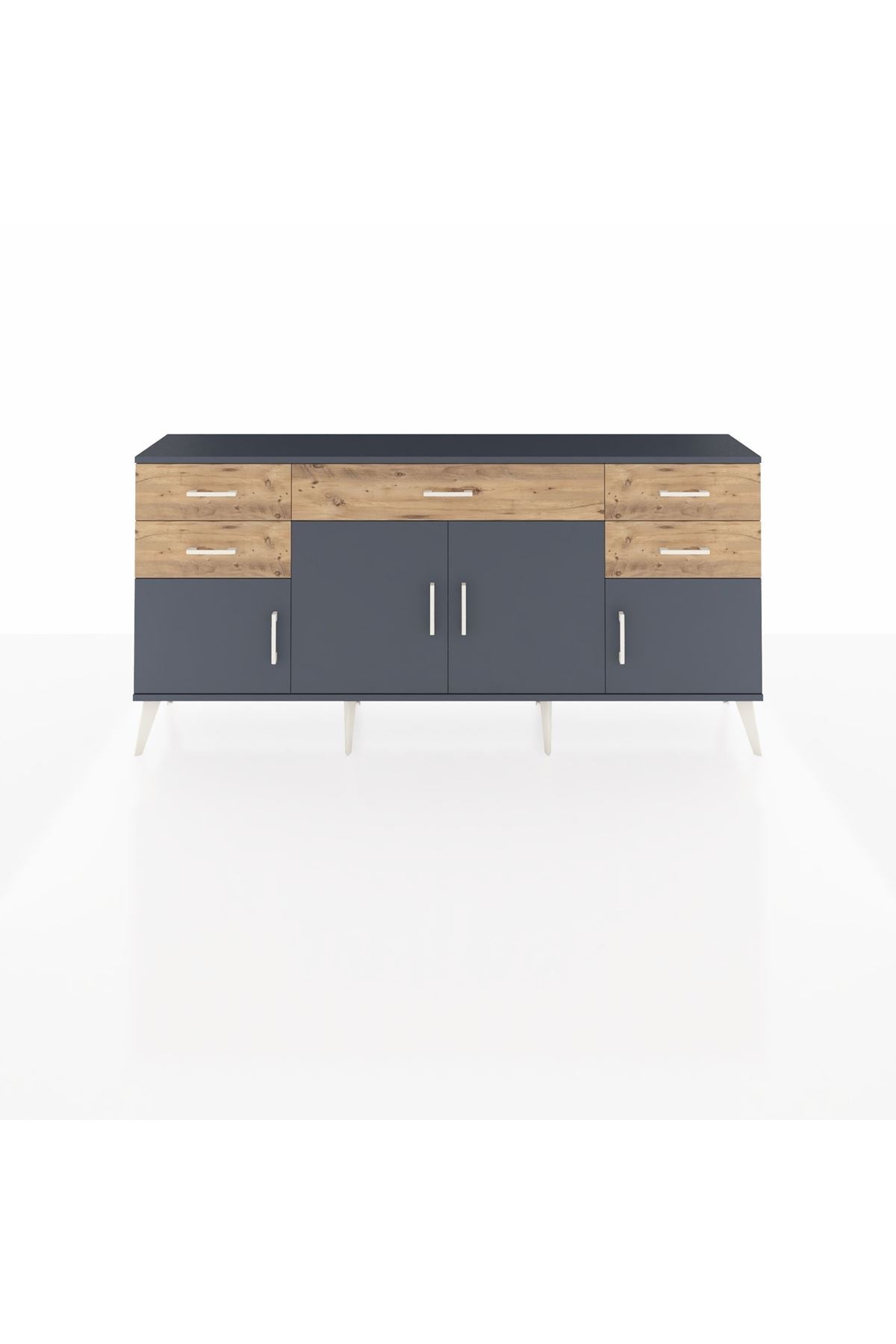 Arges Konsol Tek Raflı 5 Çekmeceli 4 Kapaklı 176x30x83 - S148M026V18A