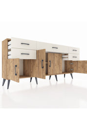 Arges Konsol Tek Raflı 5 Çekmeceli 4 Kapaklı 176x30x83 - S148M026V19A