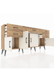 Arges Konsol Tek Raflı 5 Çekmeceli 4 Kapaklı 176x30x83 - S148M026V24A