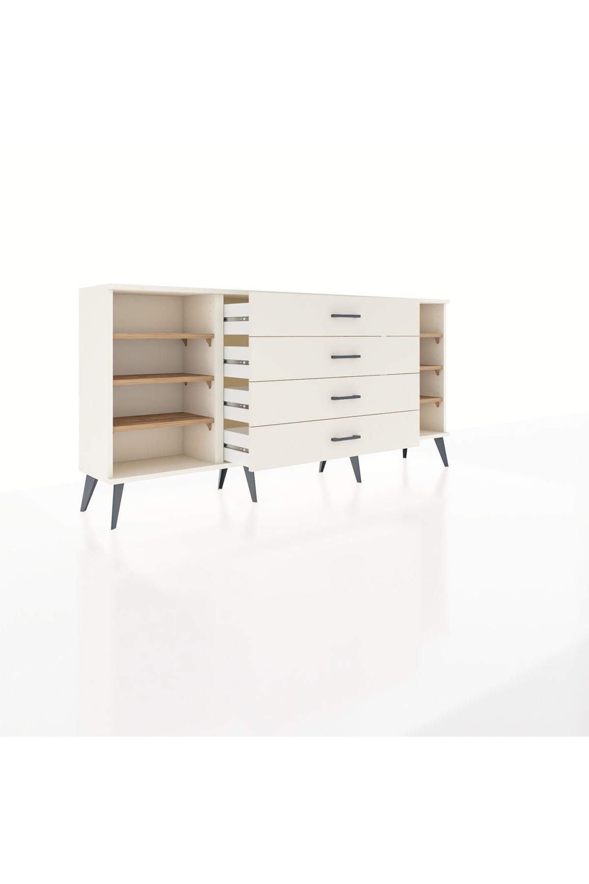 Arges Konsol 6 Raflı 4 Çekmeceli 176x30x83 - S148M027V01A