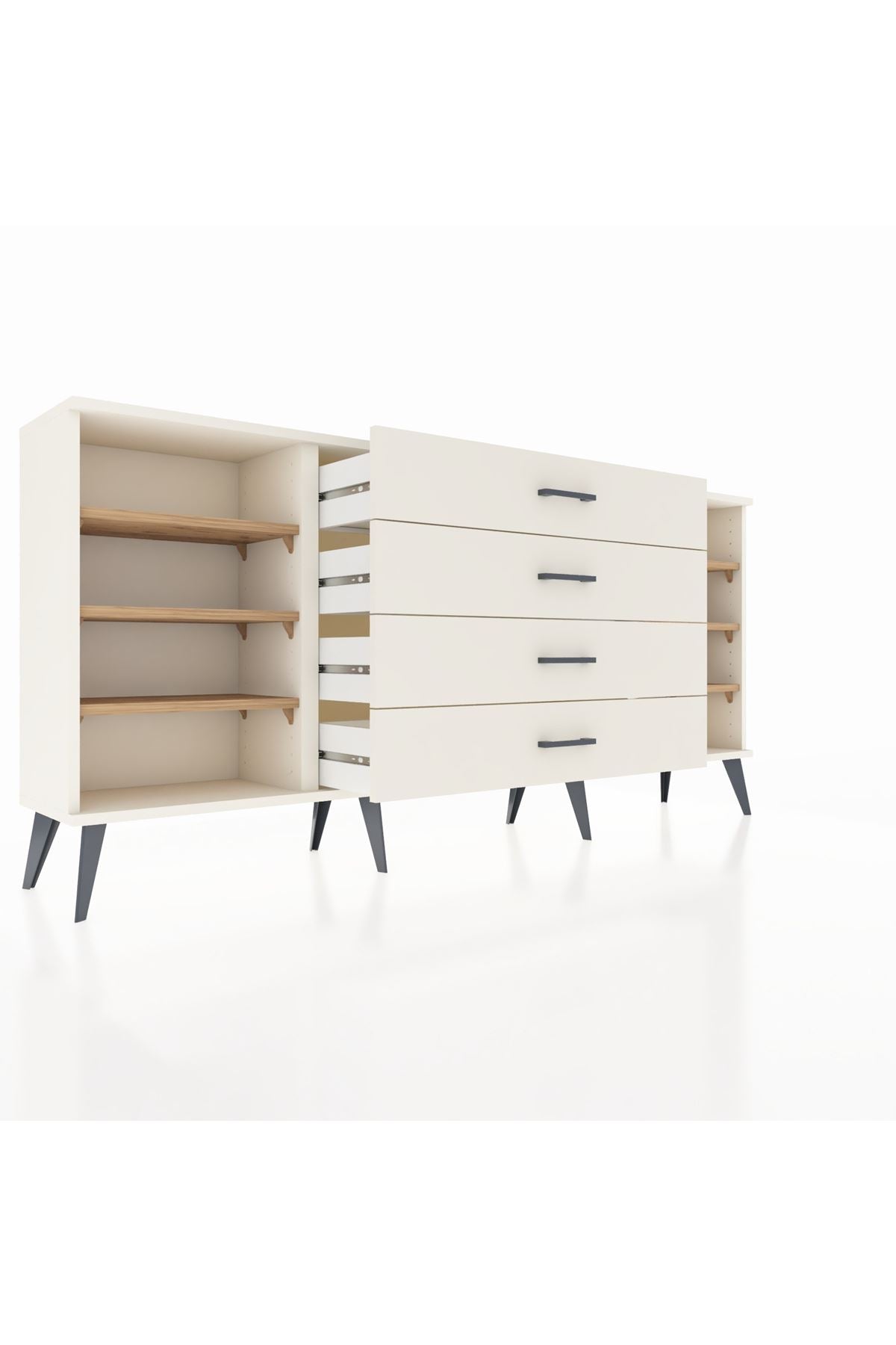 Arges Konsol 6 Raflı 4 Çekmeceli 176x30x83 - S148M027V01A