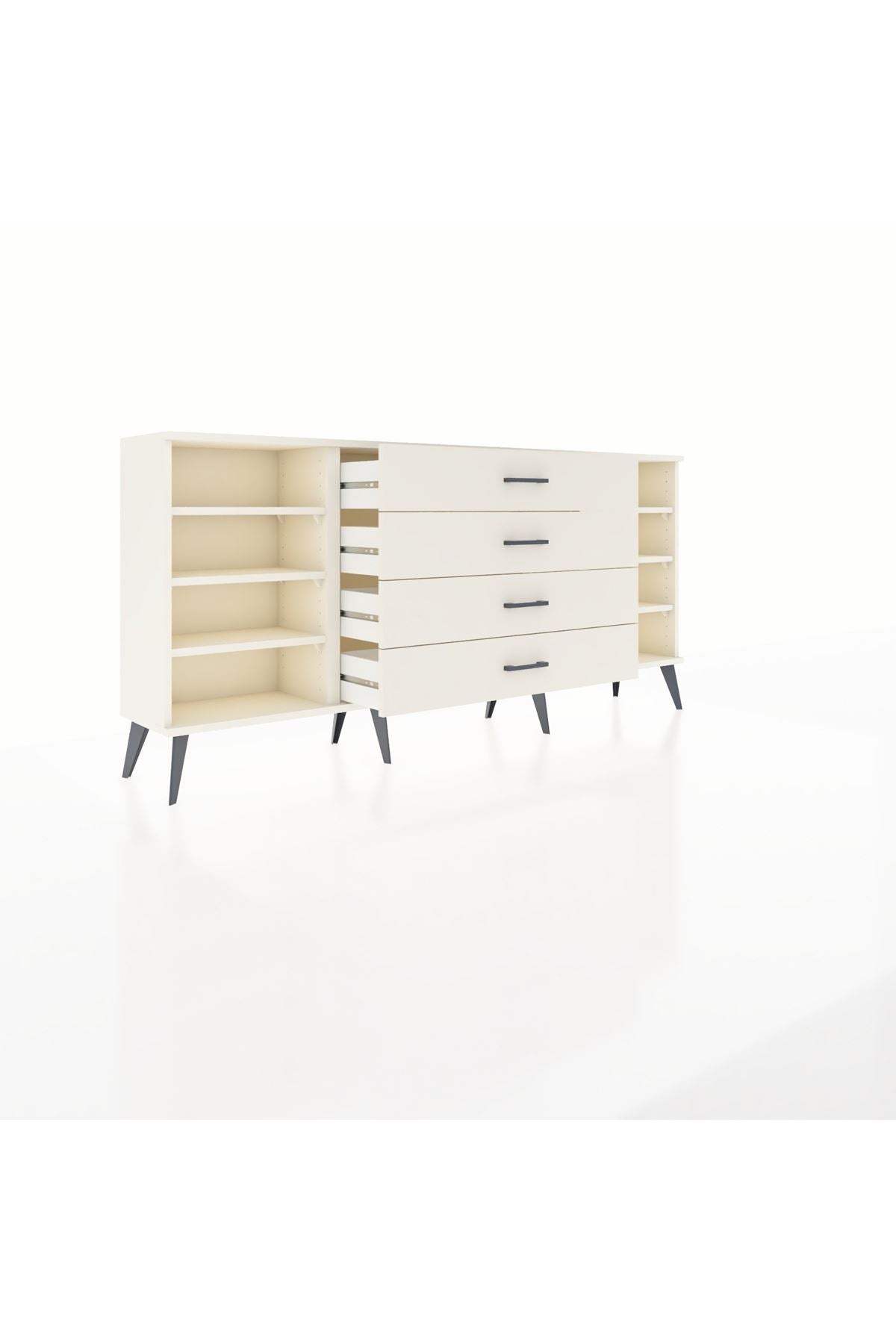 Arges Konsol 6 Raflı 4 Çekmeceli 176x30x83 - S148M027V04A