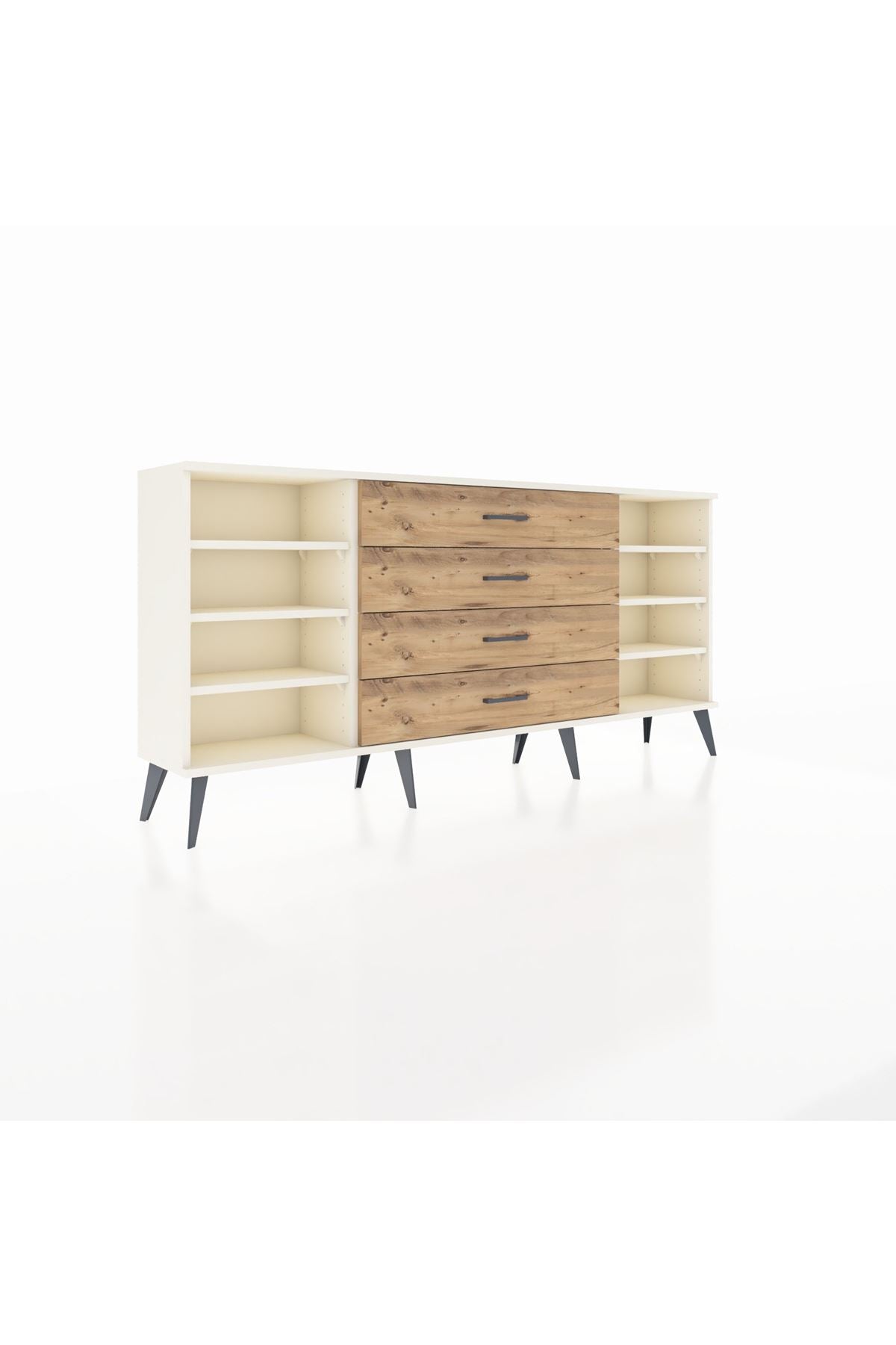 Arges Konsol 6 Raflı 4 Çekmeceli 176x30x83 - S148M027V06A