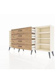 Arges Konsol 6 Raflı 4 Çekmeceli 176x30x83 - S148M027V06A