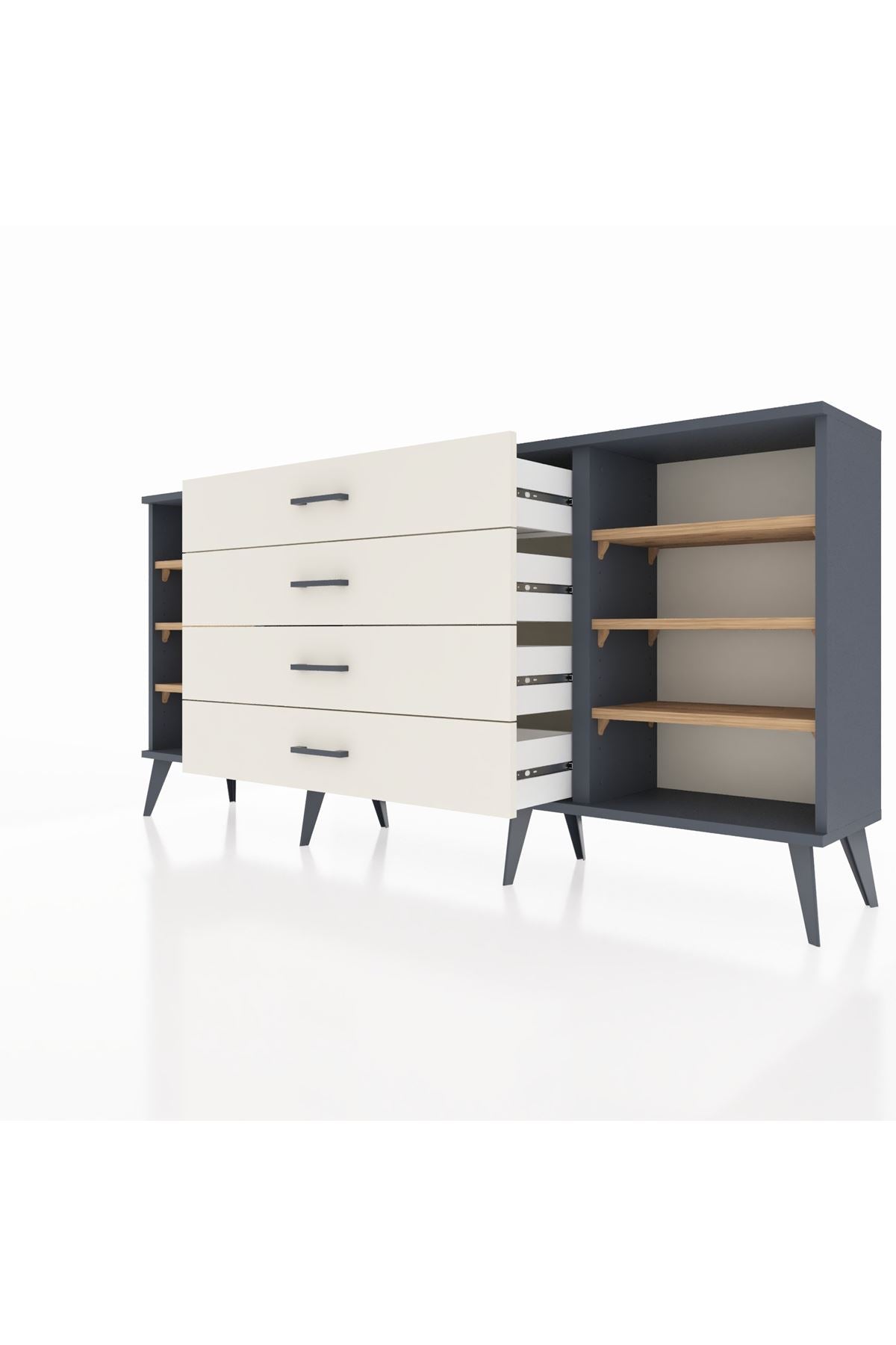 Arges Konsol 6 Raflı 4 Çekmeceli 176x30x83 - S148M027V10A