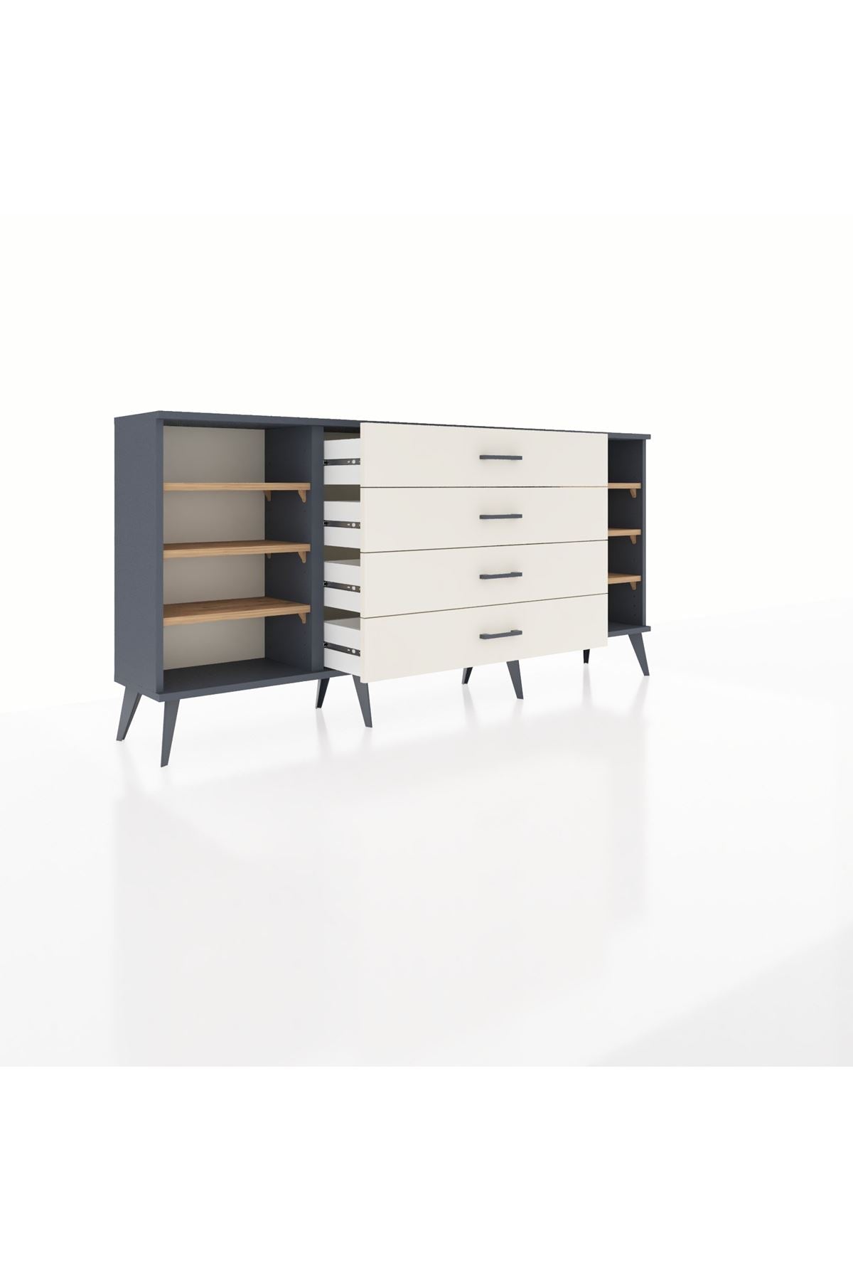 Arges Konsol 6 Raflı 4 Çekmeceli 176x30x83 - S148M027V10A