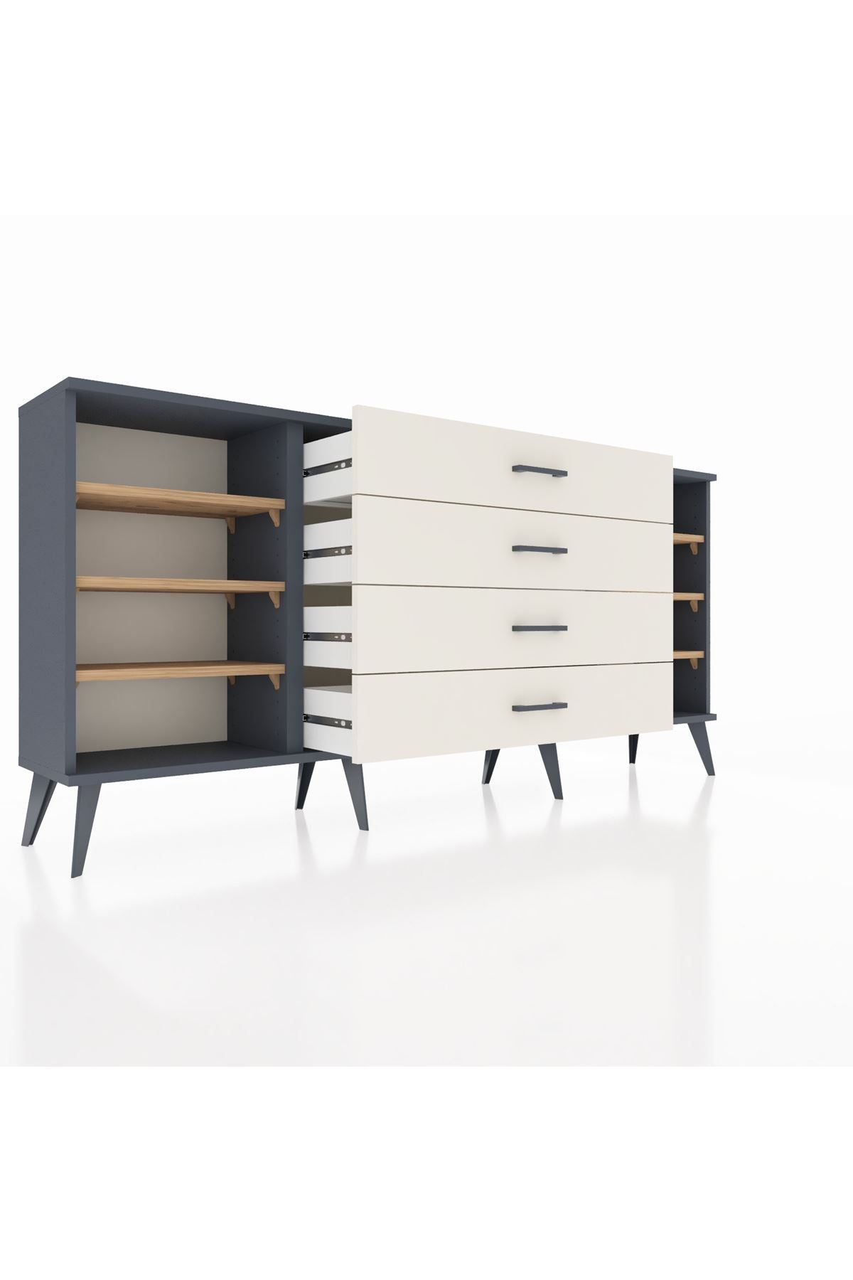 Arges Konsol 6 Raflı 4 Çekmeceli 176x30x83 - S148M027V10A