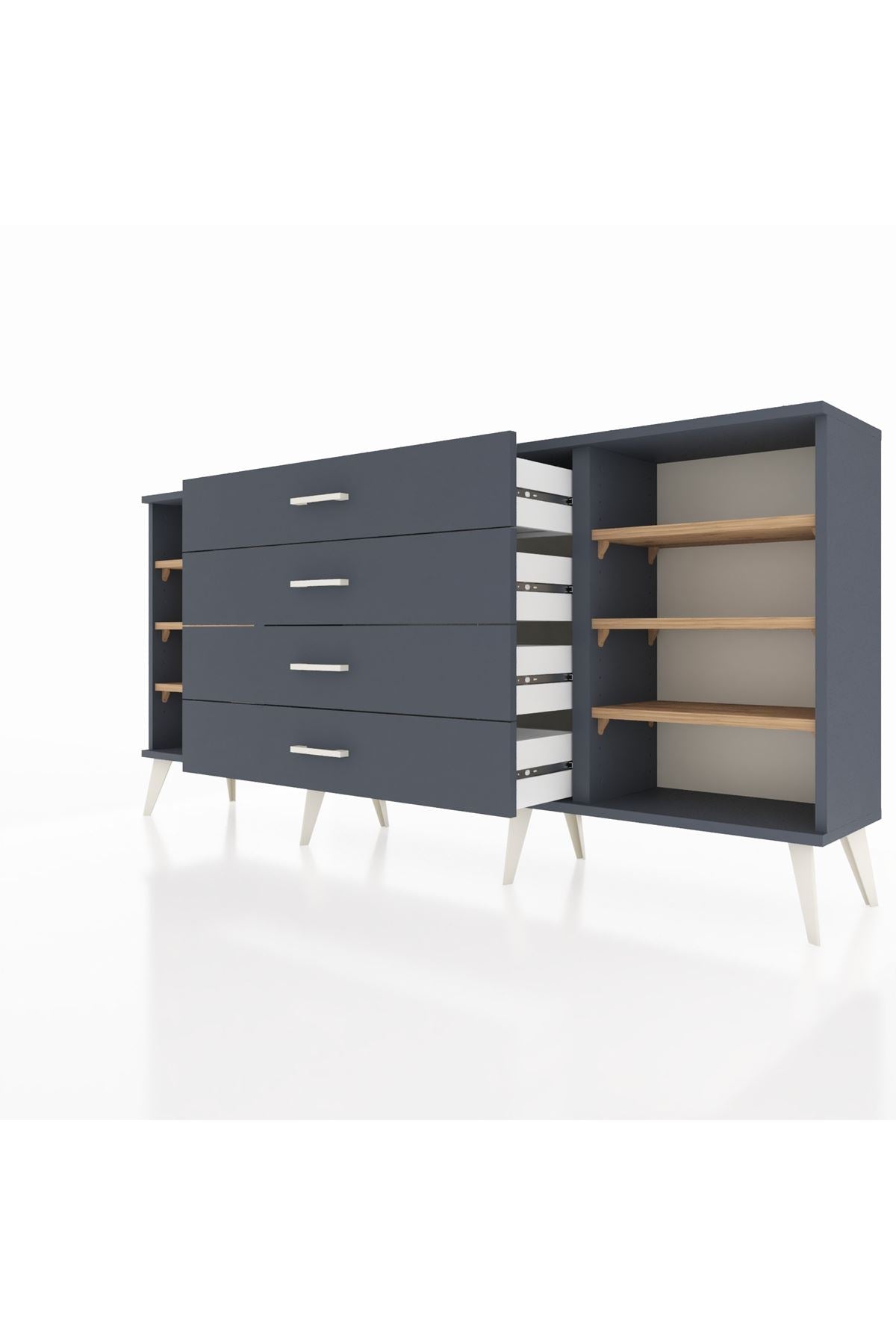 Arges Konsol 6 Raflı 4 Çekmeceli 176x30x83 - S148M027V11A