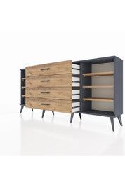 Arges Konsol 6 Raflı 4 Çekmeceli 176x30x83 - S148M027V12A
