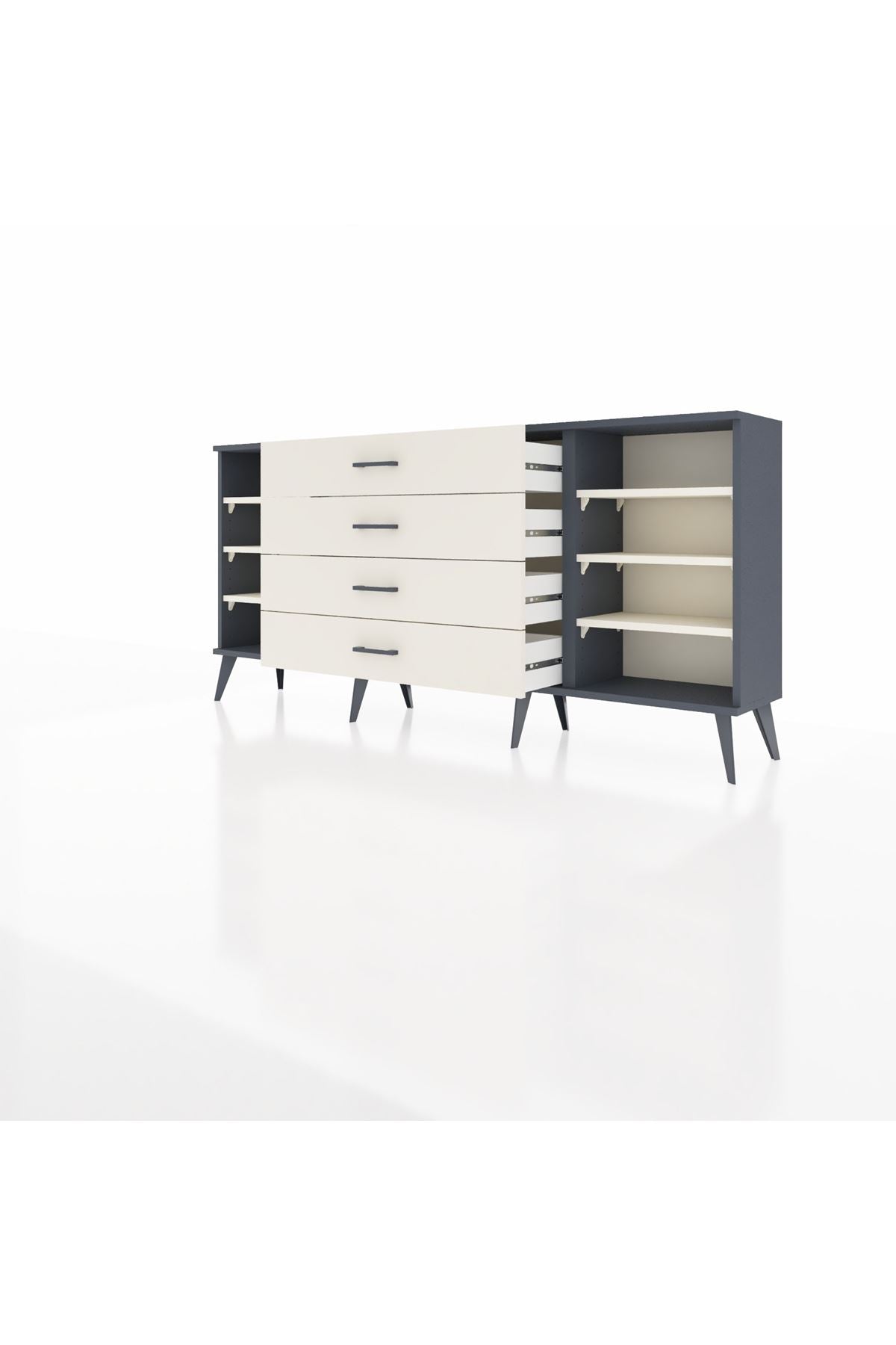 Arges Konsol 6 Raflı 4 Çekmeceli 176x30x83 - S148M027V13A