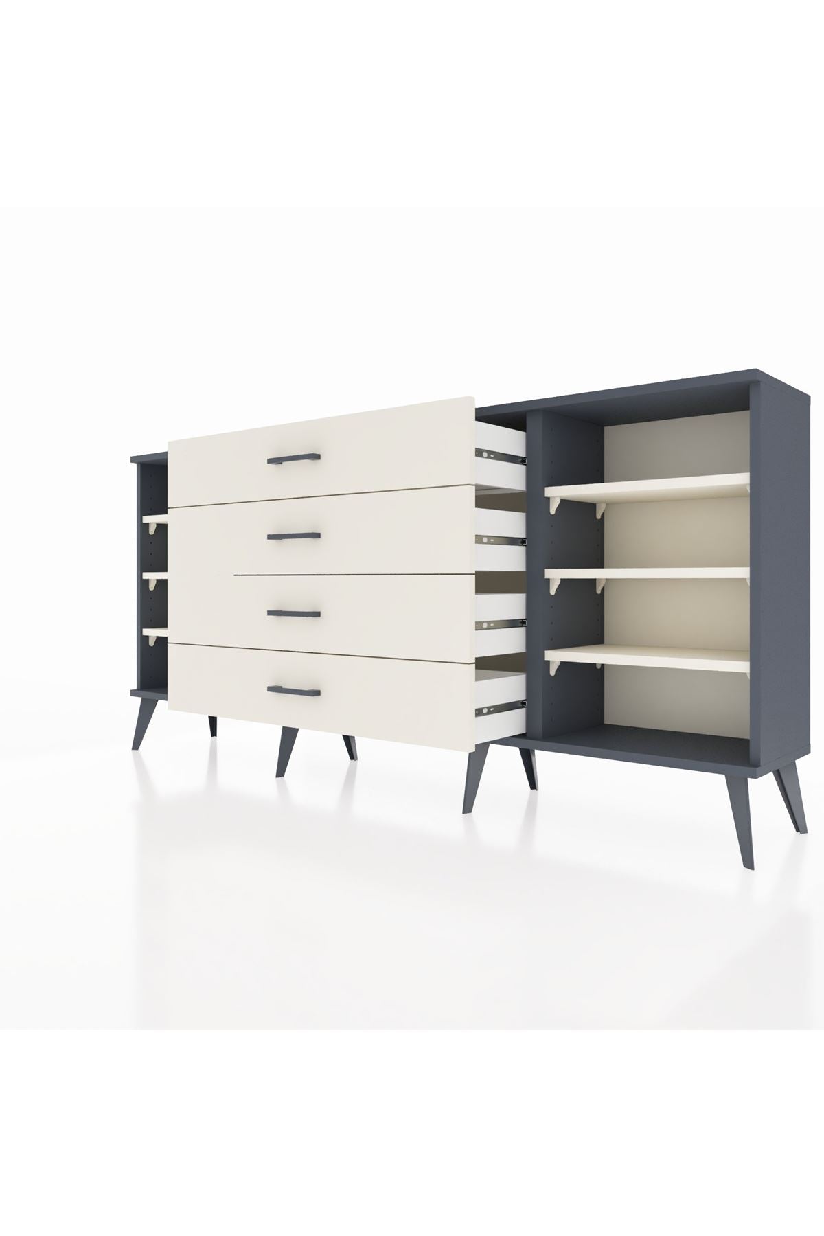 Arges Konsol 6 Raflı 4 Çekmeceli 176x30x83 - S148M027V13A
