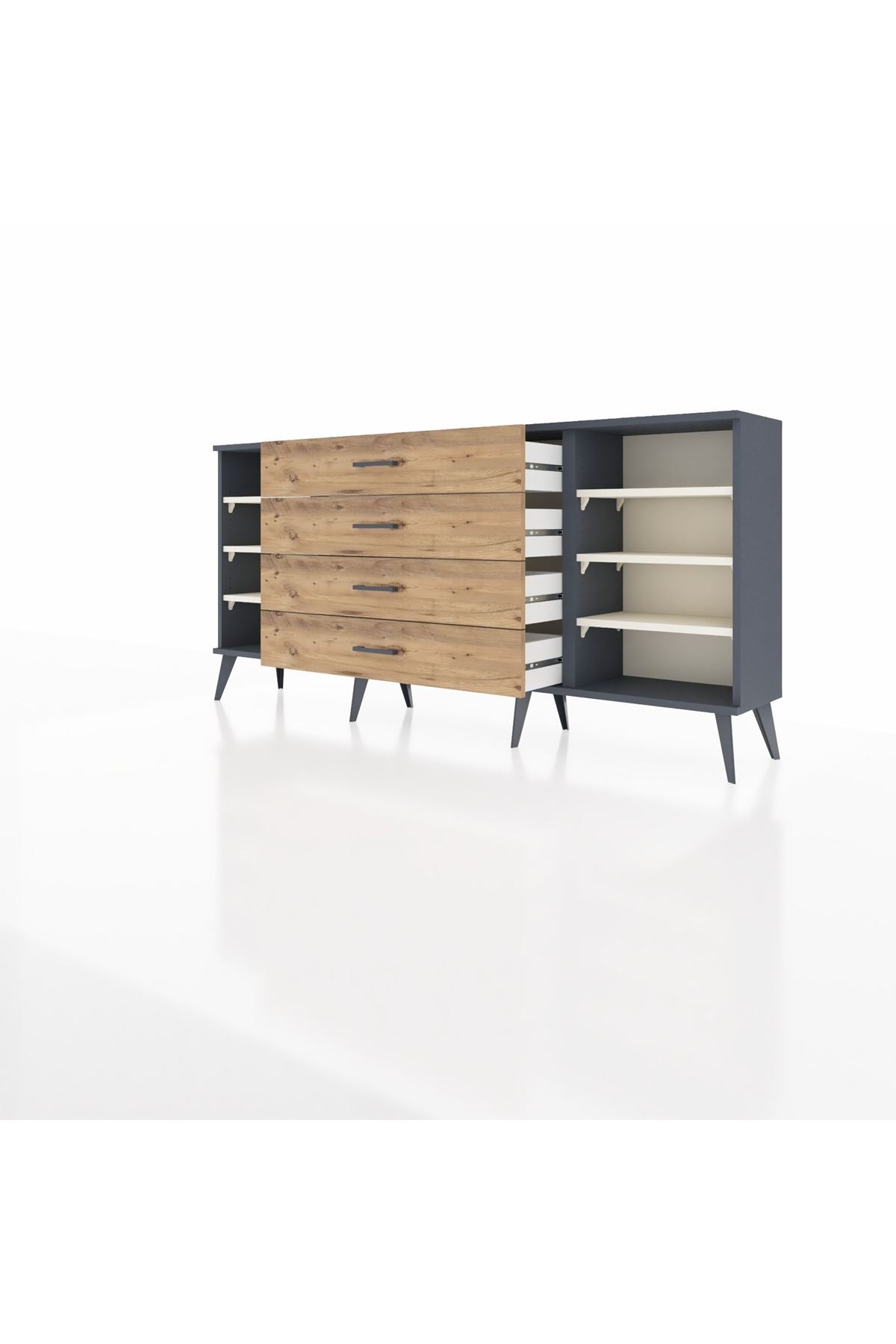 Arges Konsol 6 Raflı 4 Çekmeceli 176x30x83 - S148M027V15A