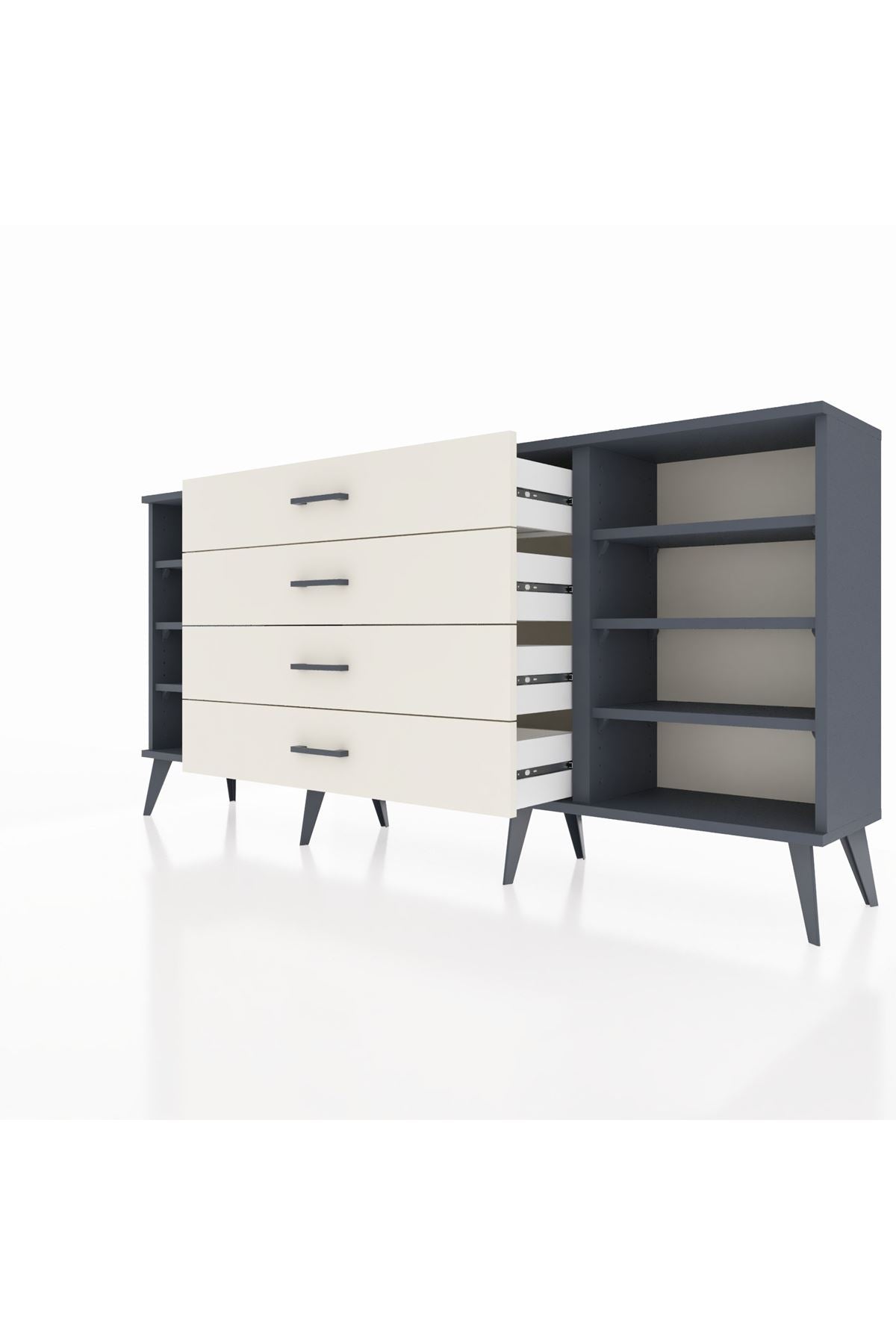 Arges Konsol 6 Raflı 4 Çekmeceli 176x30x83 - S148M027V16A