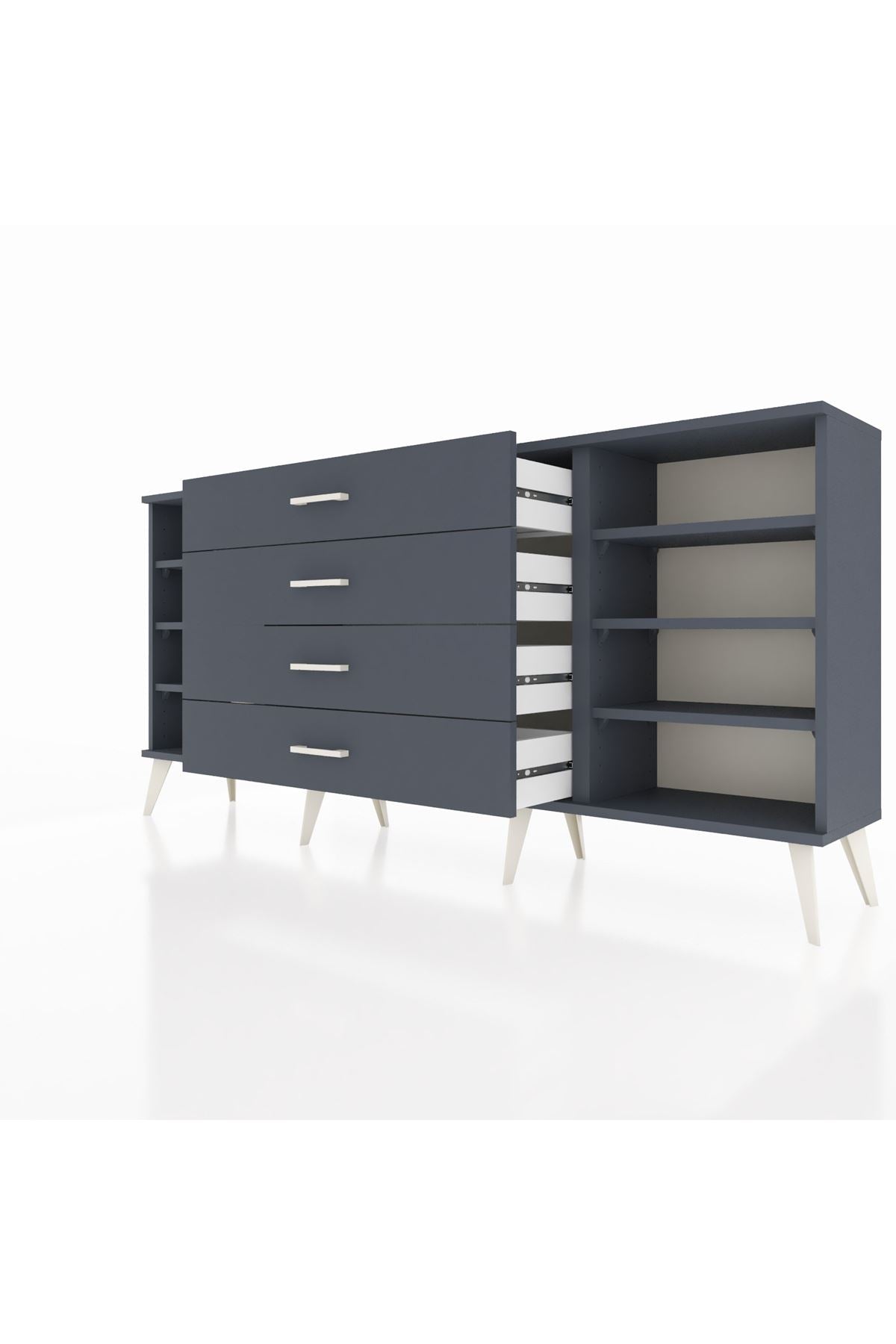 Arges Konsol 6 Raflı 4 Çekmeceli 176x30x83 - S148M027V17A