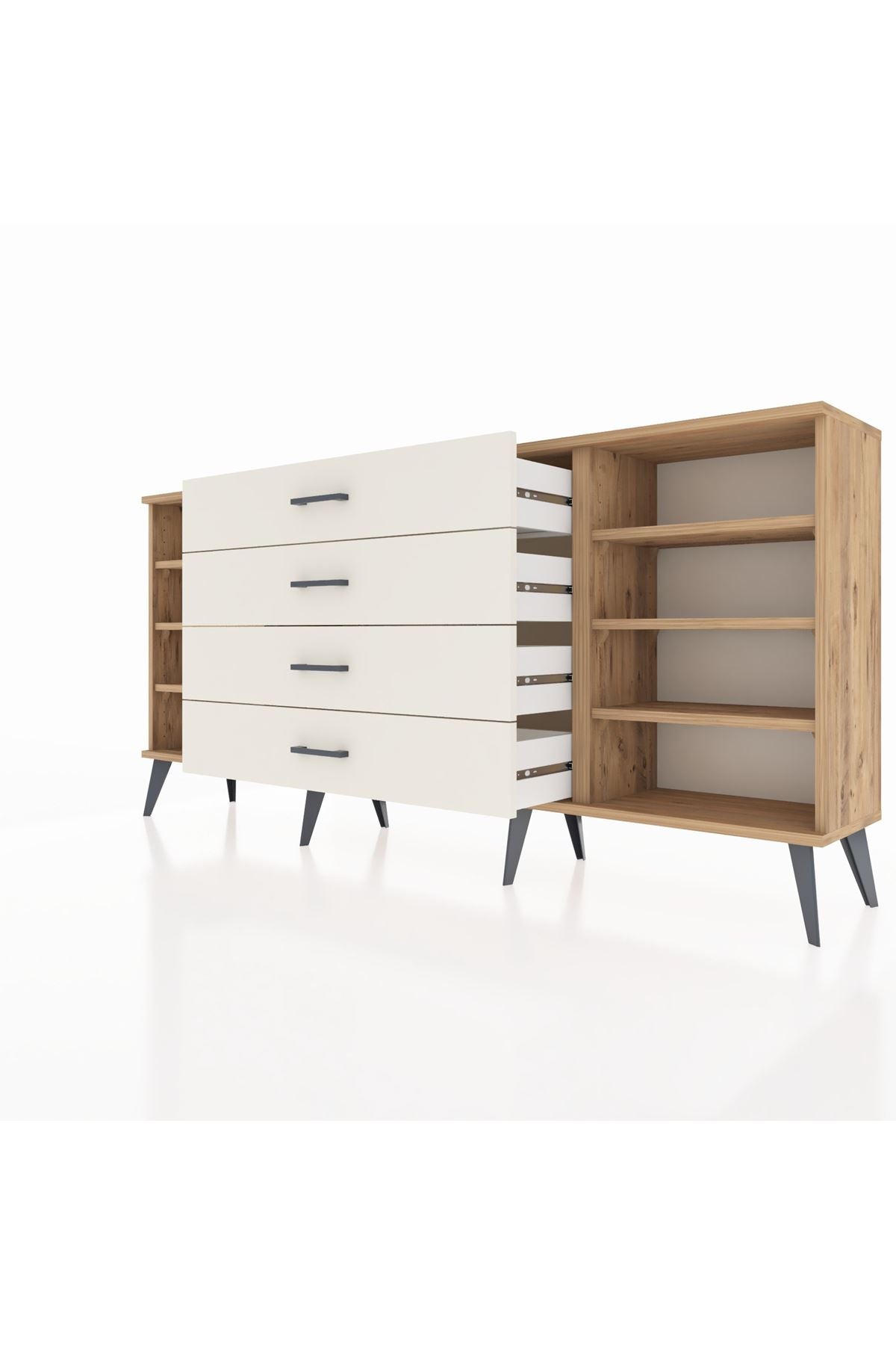 Arges Konsol 6 Raflı 4 Çekmeceli 176x30x83 - S148M027V19A