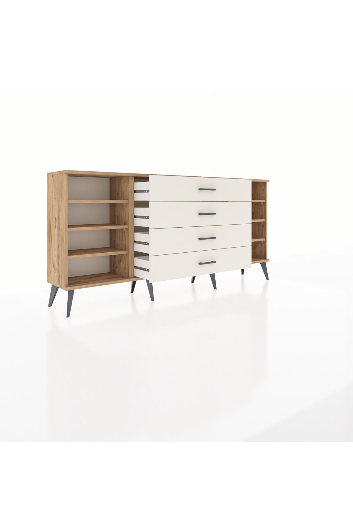 Arges Konsol 6 Raflı 4 Çekmeceli 176x30x83 - S148M027V19A