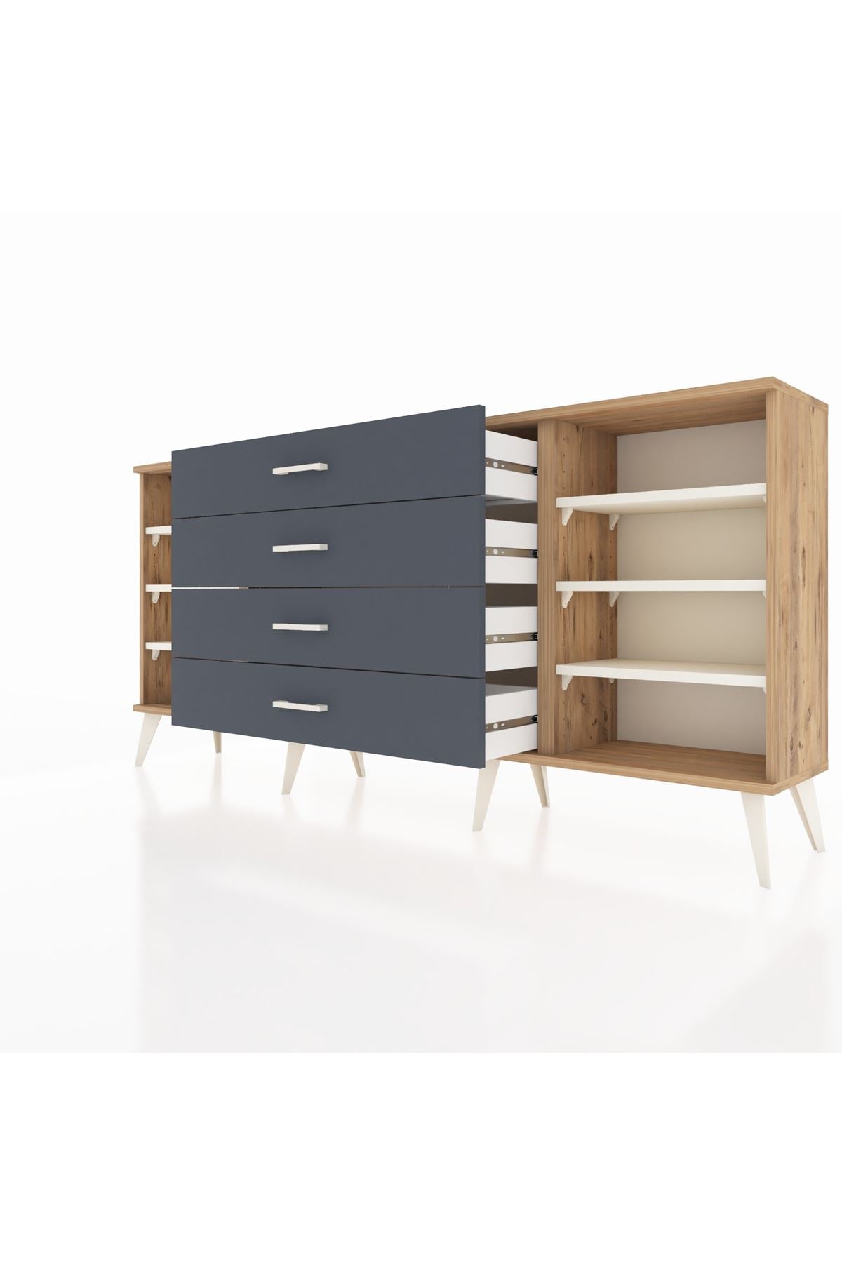 Arges Konsol 6 Raflı 4 Çekmeceli 176x30x83 - S148M027V23A