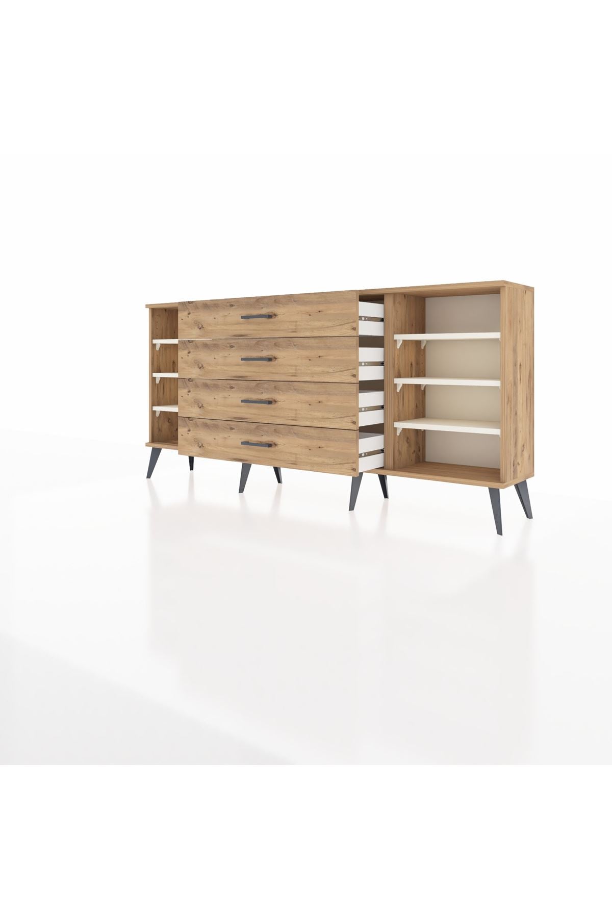 Arges Konsol 6 Raflı 4 Çekmeceli 176x30x83 - S148M027V24A