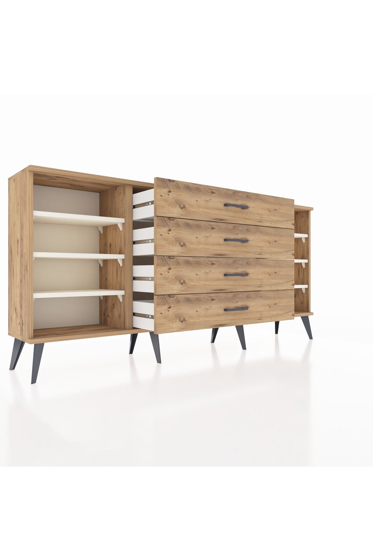 Arges Konsol 6 Raflı 4 Çekmeceli 176x30x83 - S148M027V24A