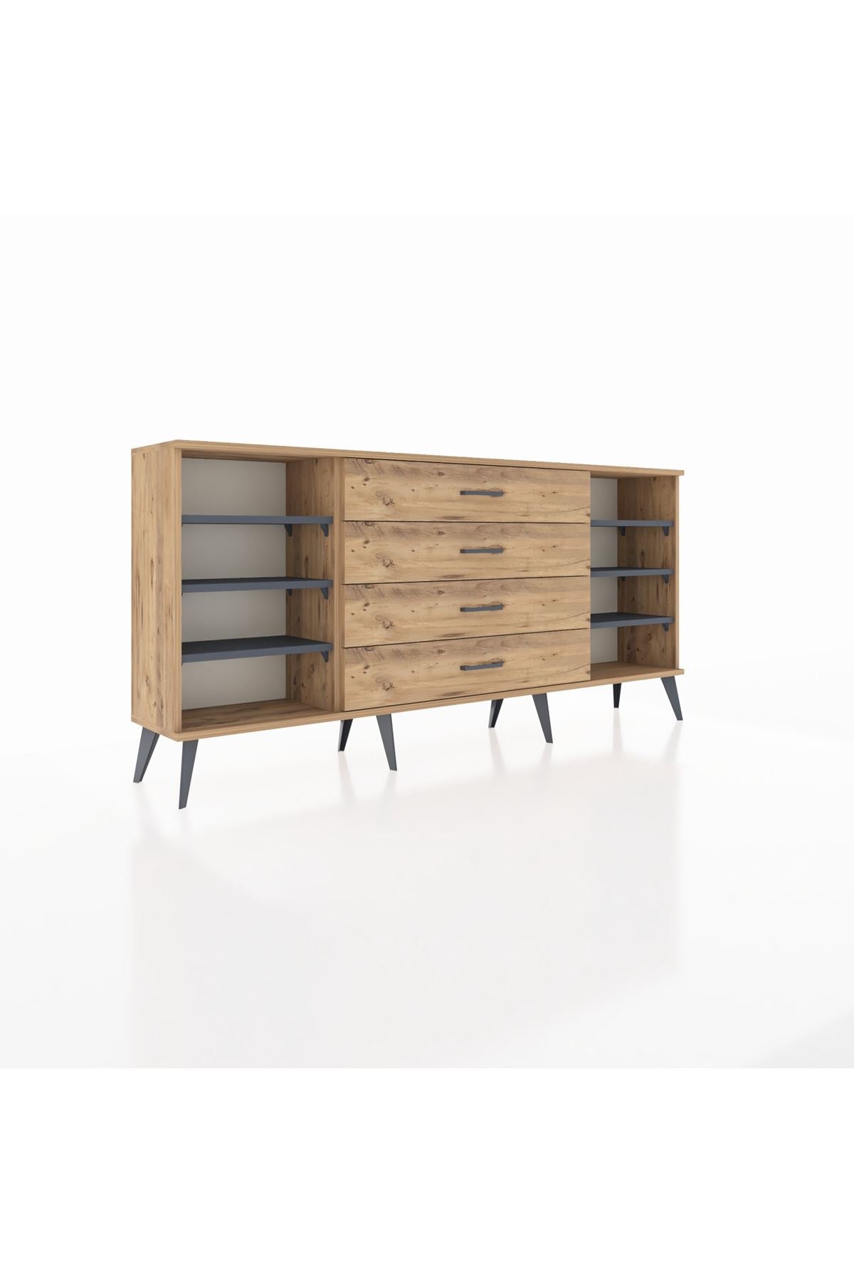 Arges Konsol 6 Raflı 4 Çekmeceli 176x30x83 - S148M027V27A