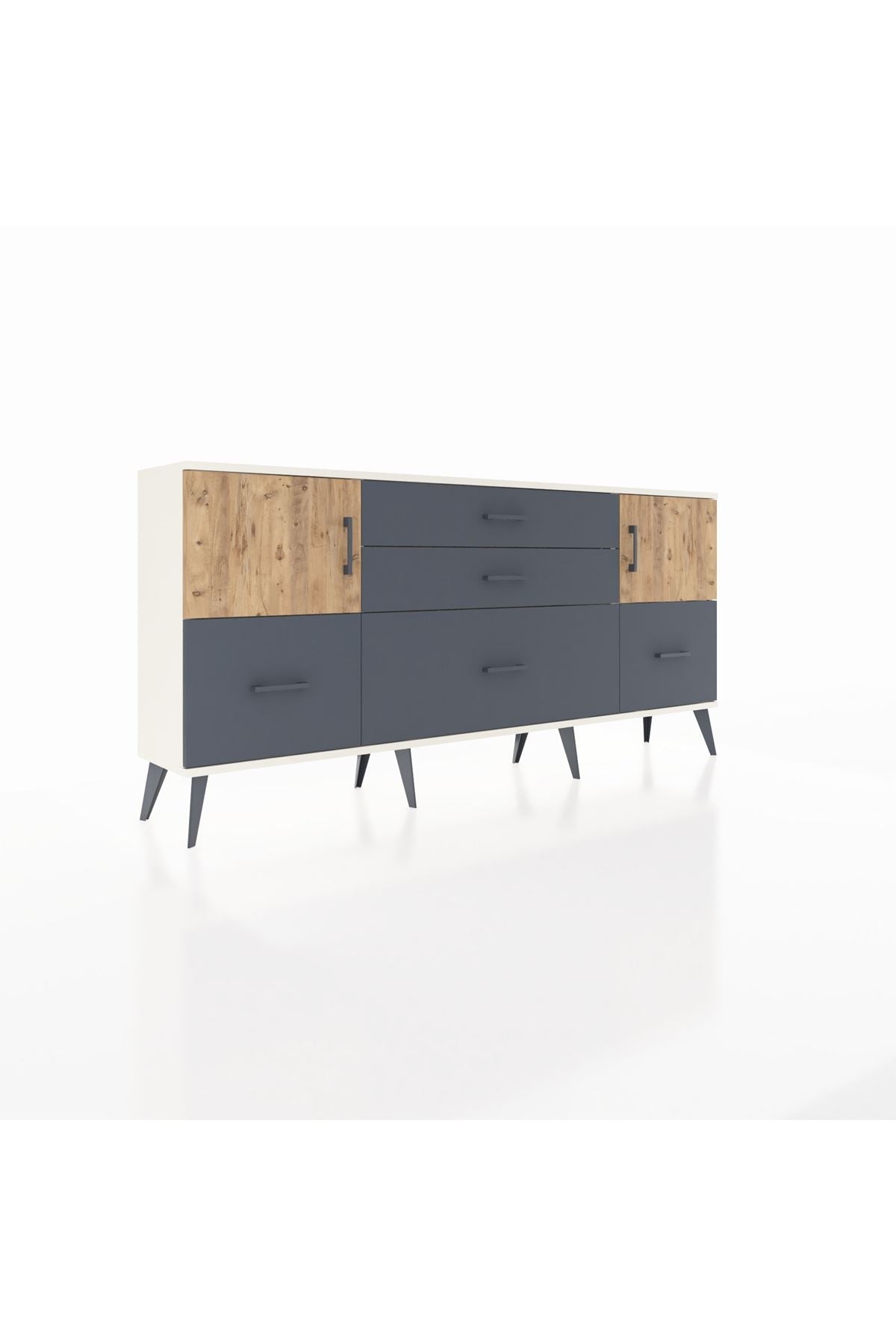 Arges Konsol 2 Raflı 5 Çekmeceli 2 Kapaklı 176x30x83 - S148M029V02A