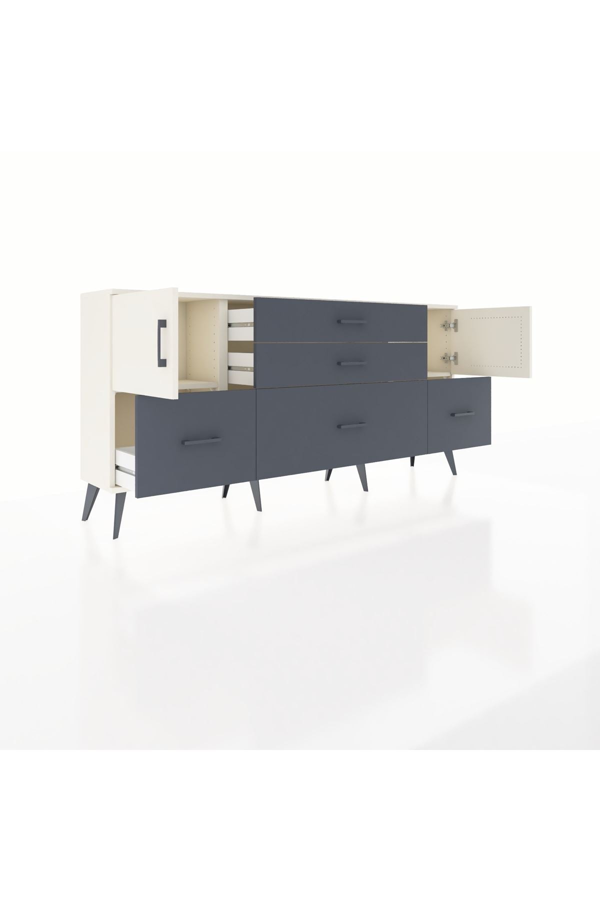 Arges Konsol 2 Raflı 5 Çekmeceli 2 Kapaklı 176x30x83 - S148M029V05A