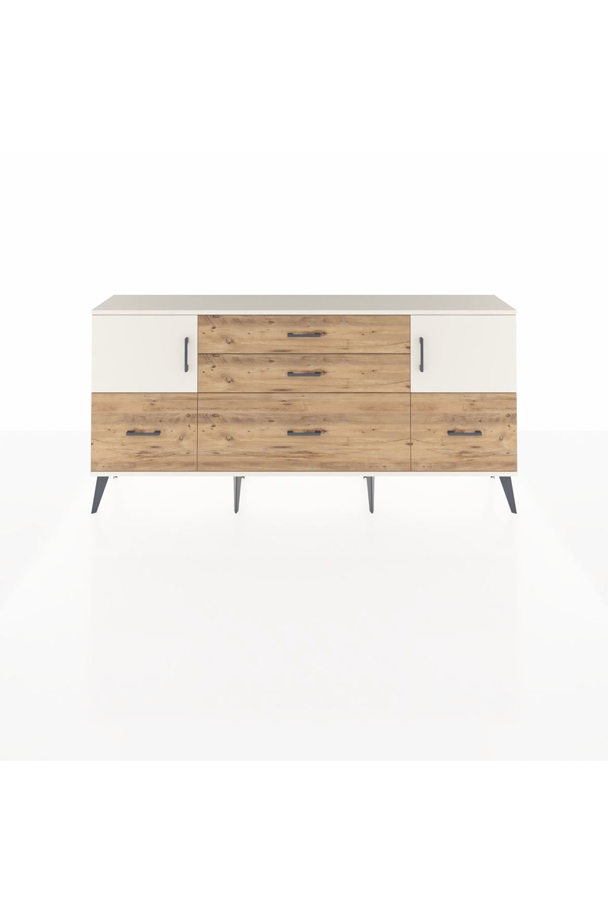 Arges Konsol 2 Raflı 5 Çekmeceli 2 Kapaklı 176x30x83 - S148M029V06A