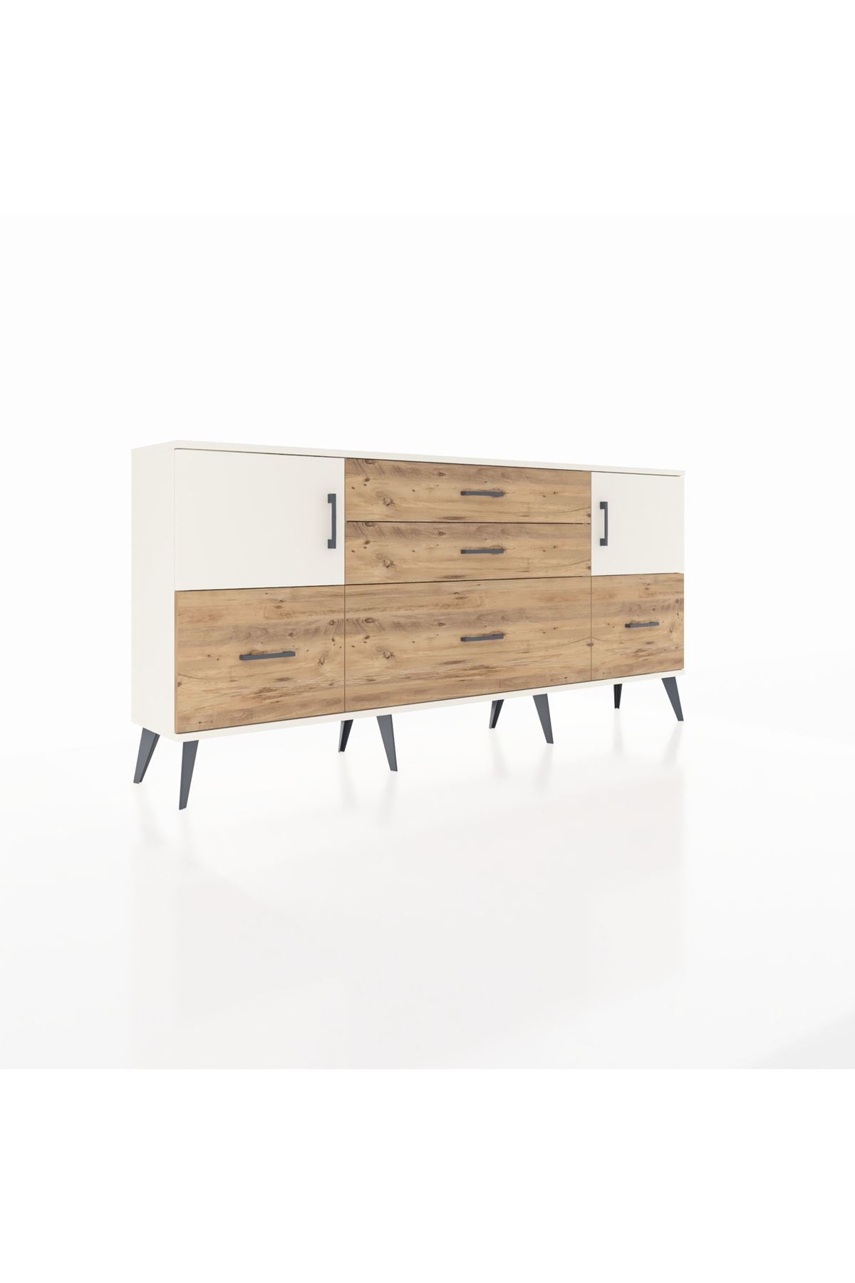 Arges Konsol 2 Raflı 5 Çekmeceli 2 Kapaklı 176x30x83 - S148M029V06A
