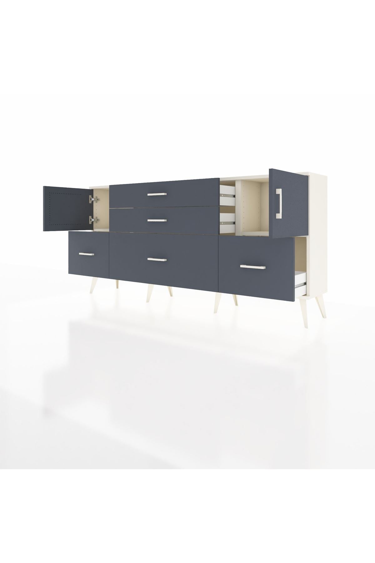 Arges Konsol 2 Raflı 5 Çekmeceli 2 Kapaklı 176x30x83 - S148M029V08A