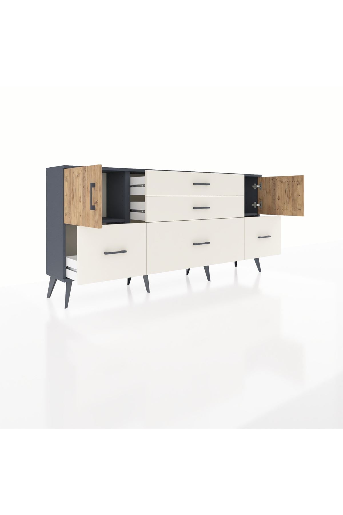 Arges Konsol 2 Raflı 5 Çekmeceli 2 Kapaklı 176x30x83 - S148M029V10A
