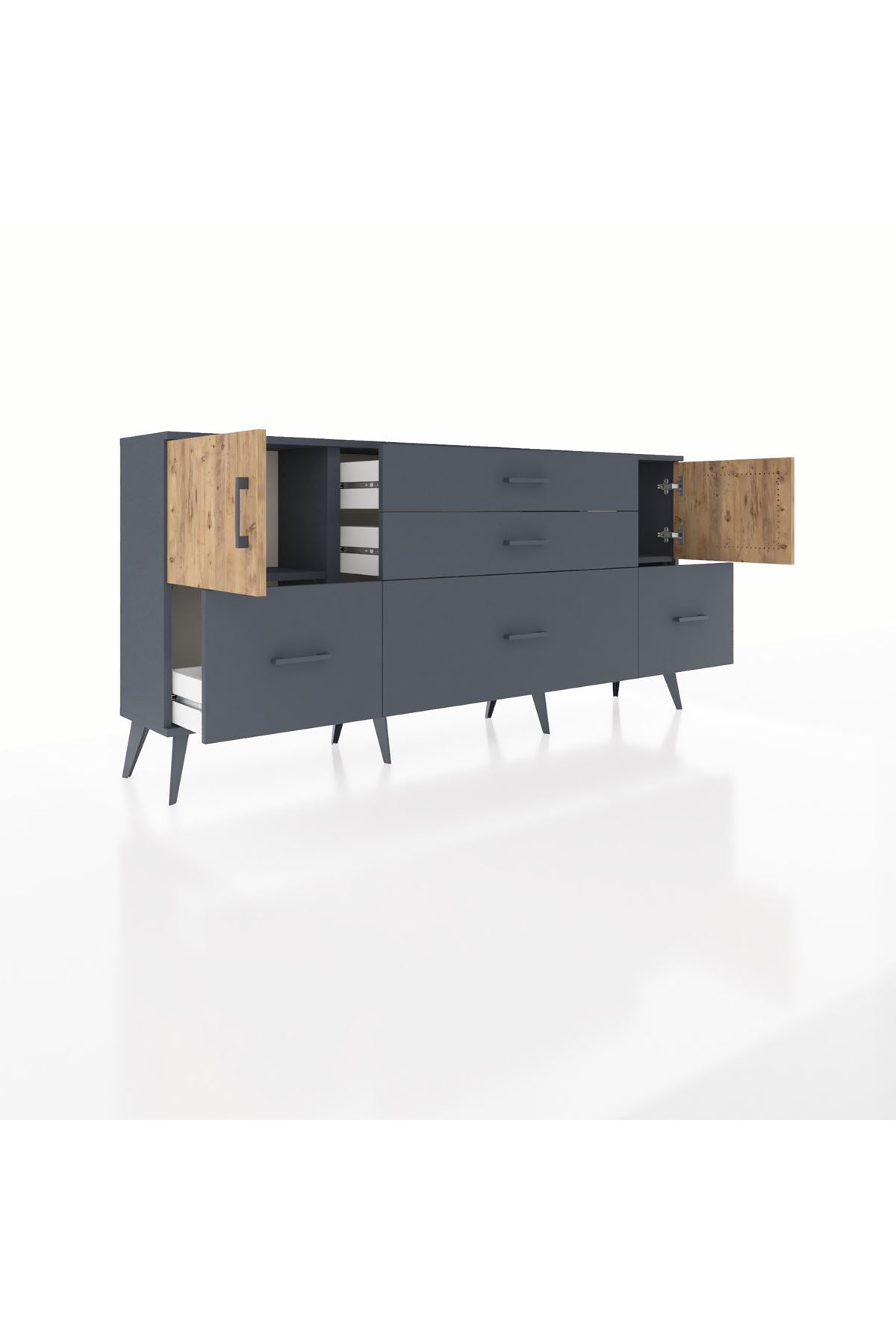 Arges Konsol 2 Raflı 5 Çekmeceli 2 Kapaklı 176x30x83 - S148M029V11A