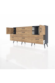 Arges Konsol 2 Raflı 5 Çekmeceli 2 Kapaklı 176x30x83 - S148M029V12A