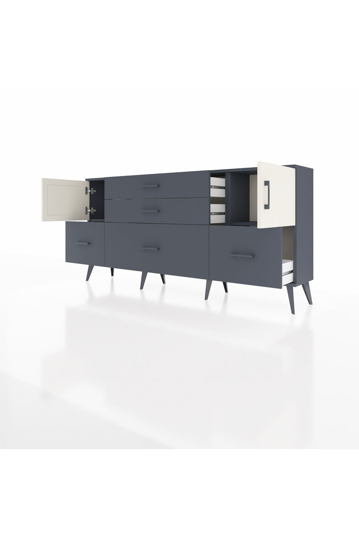 Arges Konsol 2 Raflı 5 Çekmeceli 2 Kapaklı 176x30x83 - S148M029V14A