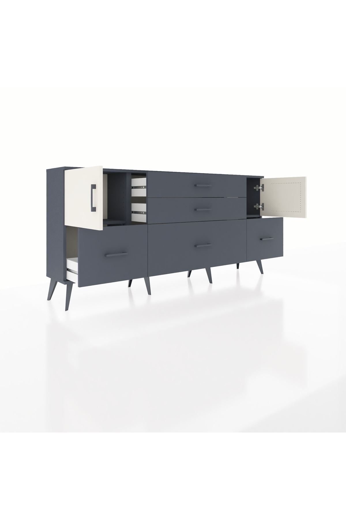 Arges Konsol 2 Raflı 5 Çekmeceli 2 Kapaklı 176x30x83 - S148M029V14A