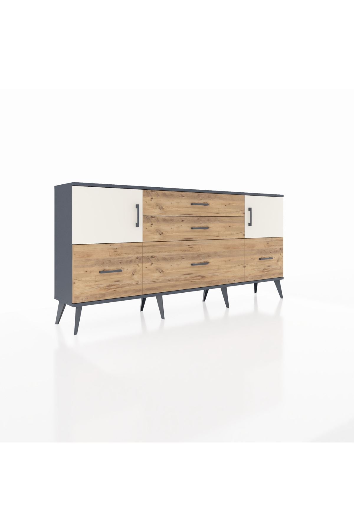 Arges Konsol 2 Raflı 5 Çekmeceli 2 Kapaklı 176x30x83 - S148M029V15A
